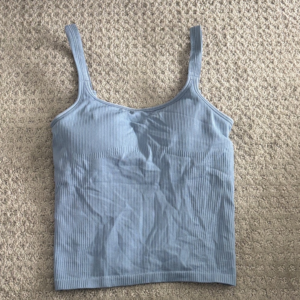 Lululemon Ebb to Street Blue Ripped tank top